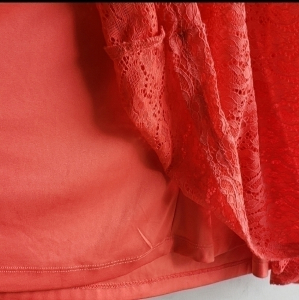 Jessica Simpson Coral Scoop Lace Mini Cocktail Dress Size 10 - Picture 8 of 11